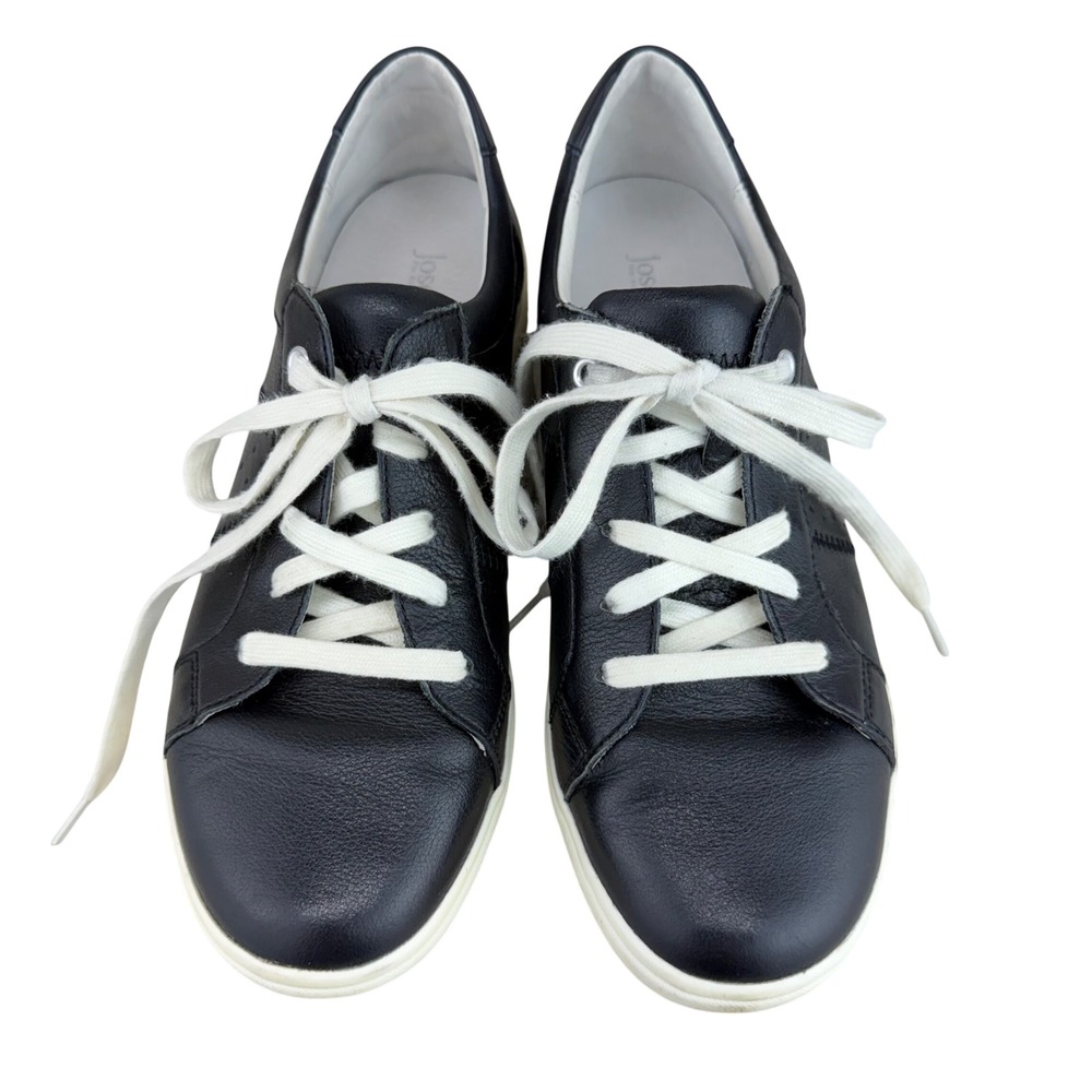 Josef Seibel Caren 01 Black Leather Low Top Sneakers Womens 39 Comfort Shoes